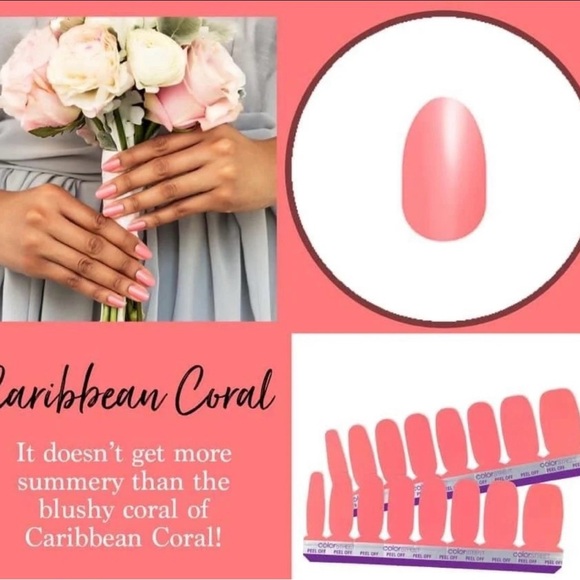 126. Color Street Nail Polish Strips - Caribbean Coral - Picture 2 of 4